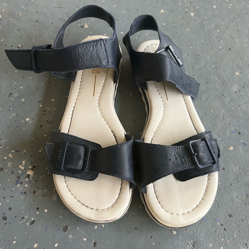 Loli Black Leather Sandals